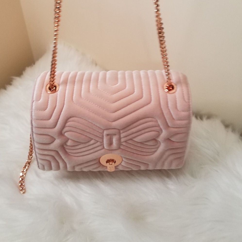 Ted Baker pink velvet handbag